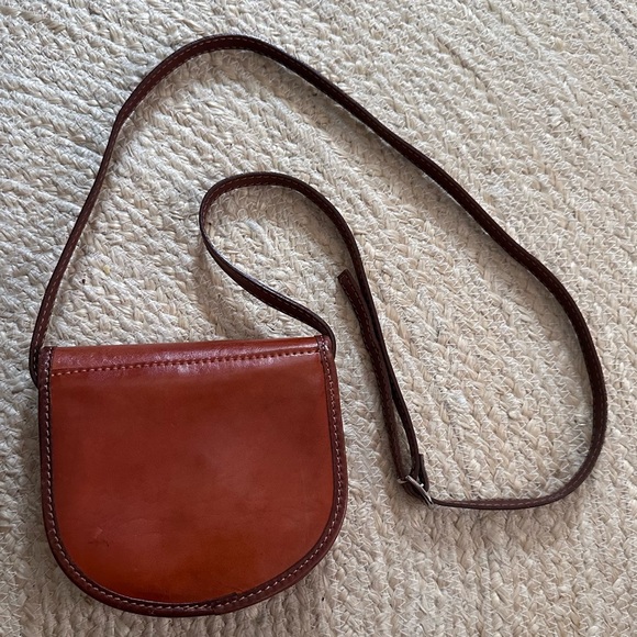 Vittoria Veneta Vera Pelle Crossbody Purse Cognac - Picture 2 of 8